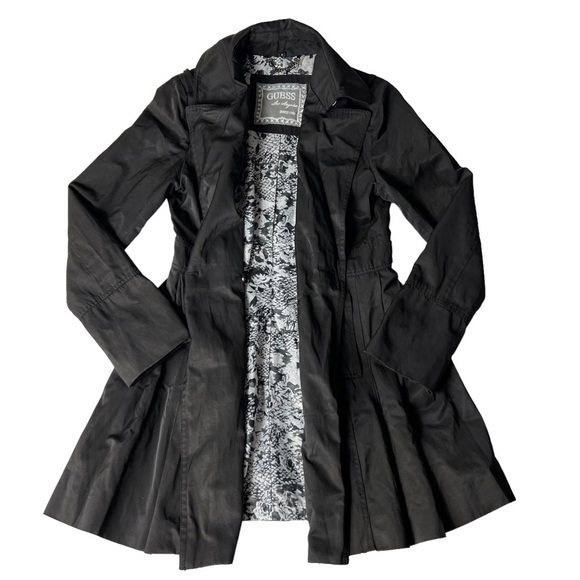 Guess Jackets & Blazers - SOLD OUT GUESS Women's Vintage Elegant Black Double Breasted Short Trench Coat